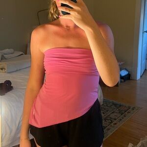 Urban outfitters pink strapless asymmetrical top